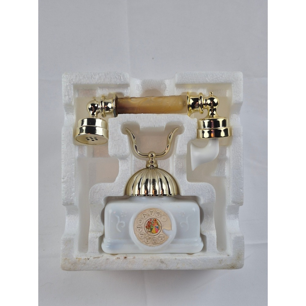 Avon French Telephone Foaming Bath Oil Decanter Milk Glass Vintage W Box Rare - Picture 4 of 9